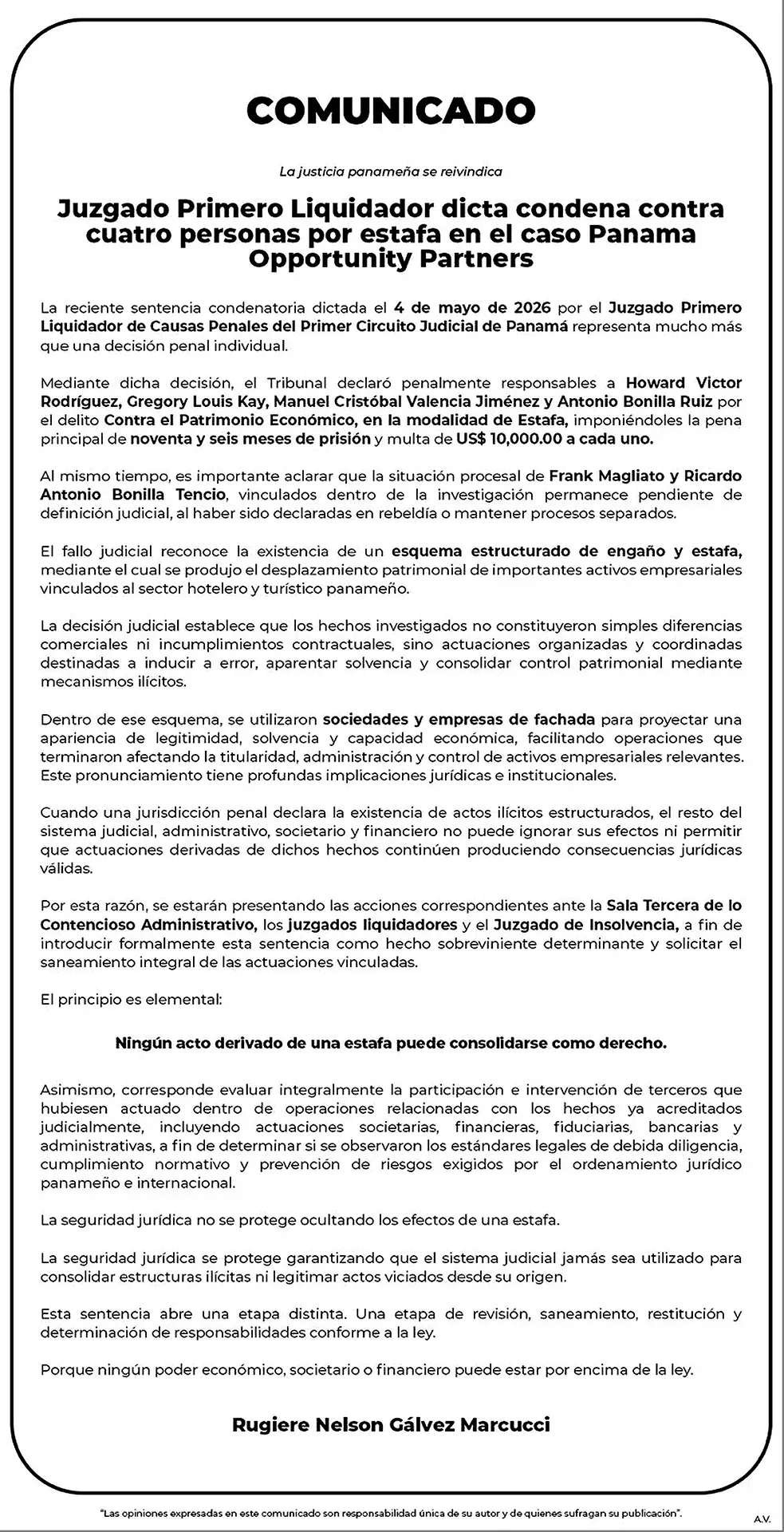 Comunicado